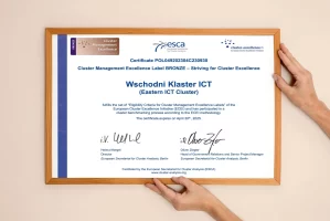 Wschodni Klaster ICT BRONZE Label Certificate 2023 framed